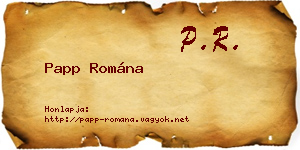 Papp Romána névjegykártya