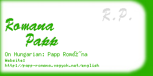 romana papp business card